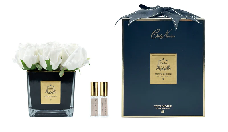 SVB901 9 BOCCIOLI DI ROSA VETRO NERO ORO SVB901 9 BOCCIOLI DI ROSA VETRO NERO ORO